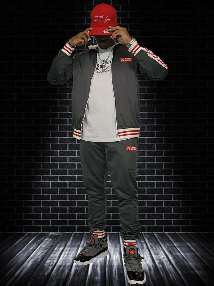 Red Label Designer Onassis Krown Tracksuit in Gray