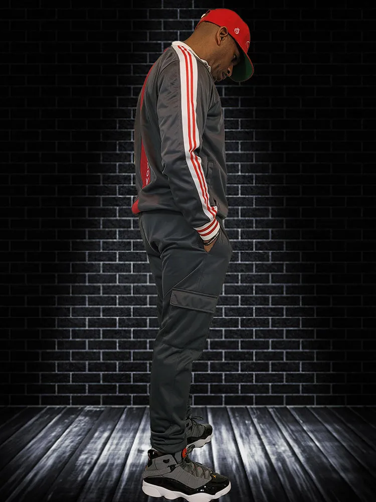 Red Label Designer Onassis Krown Tracksuit in Gray