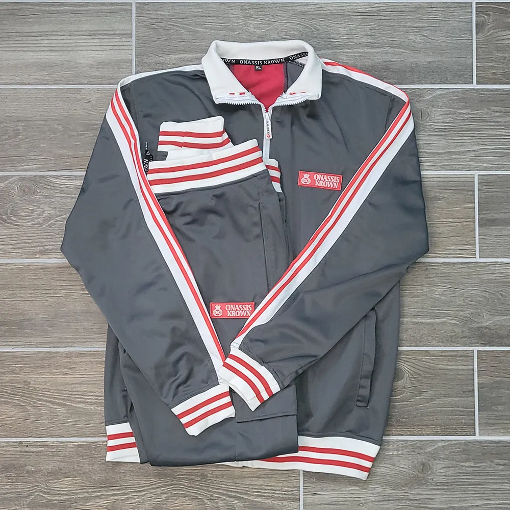 Red Label Designer Onassis Krown Tracksuit in Gray