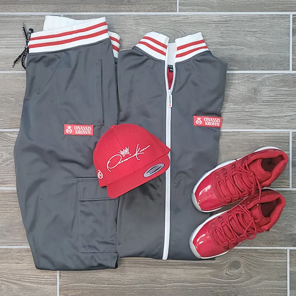 Red Label Designer Onassis Krown Tracksuit in Gray