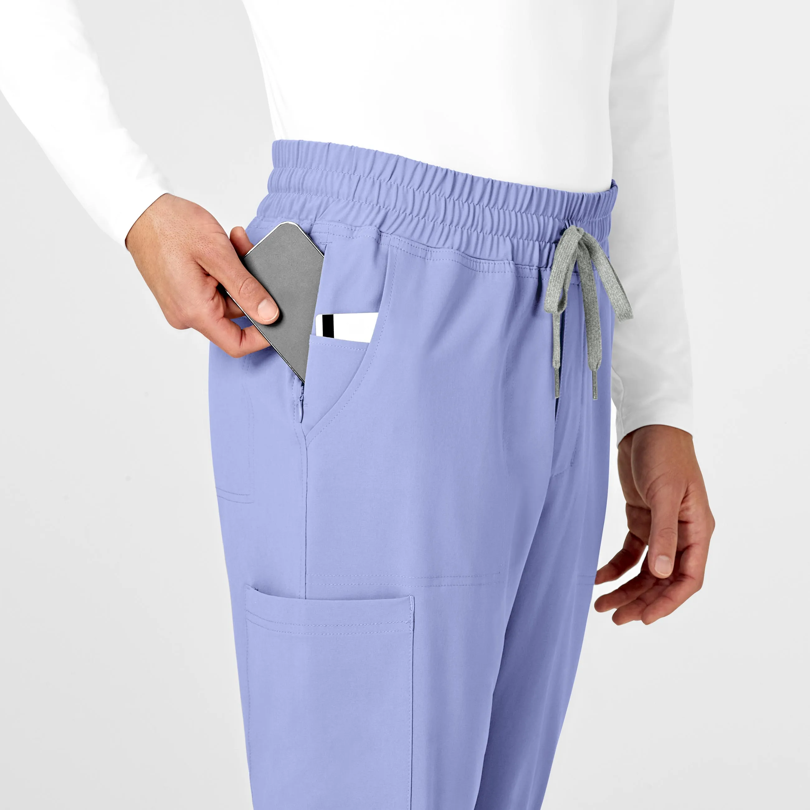 RENEW Mens Straight Slim Scrub Pant - Ceil Blue