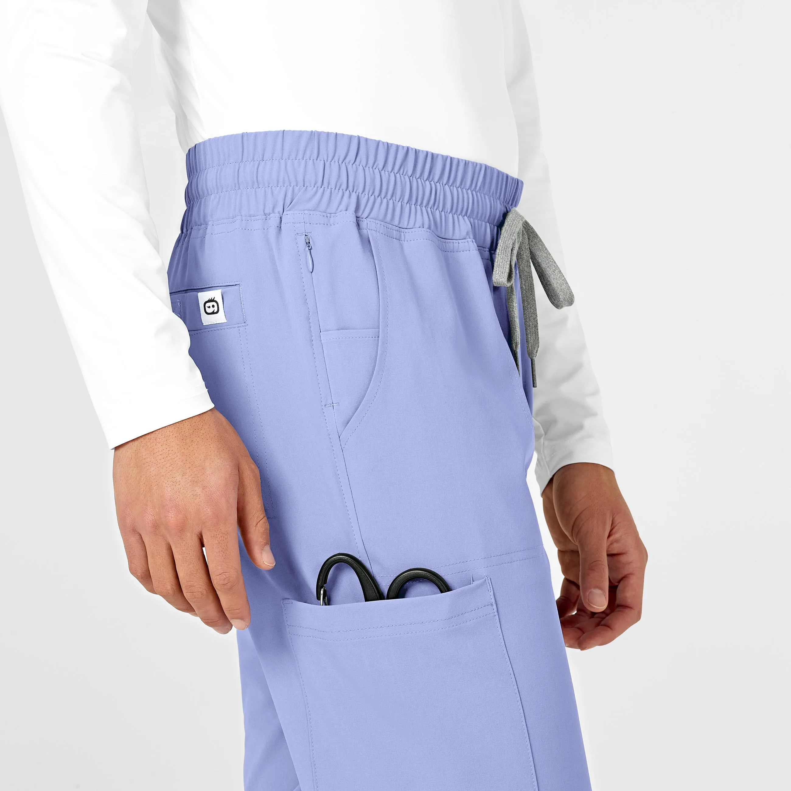 RENEW Mens Straight Slim Scrub Pant - Ceil Blue