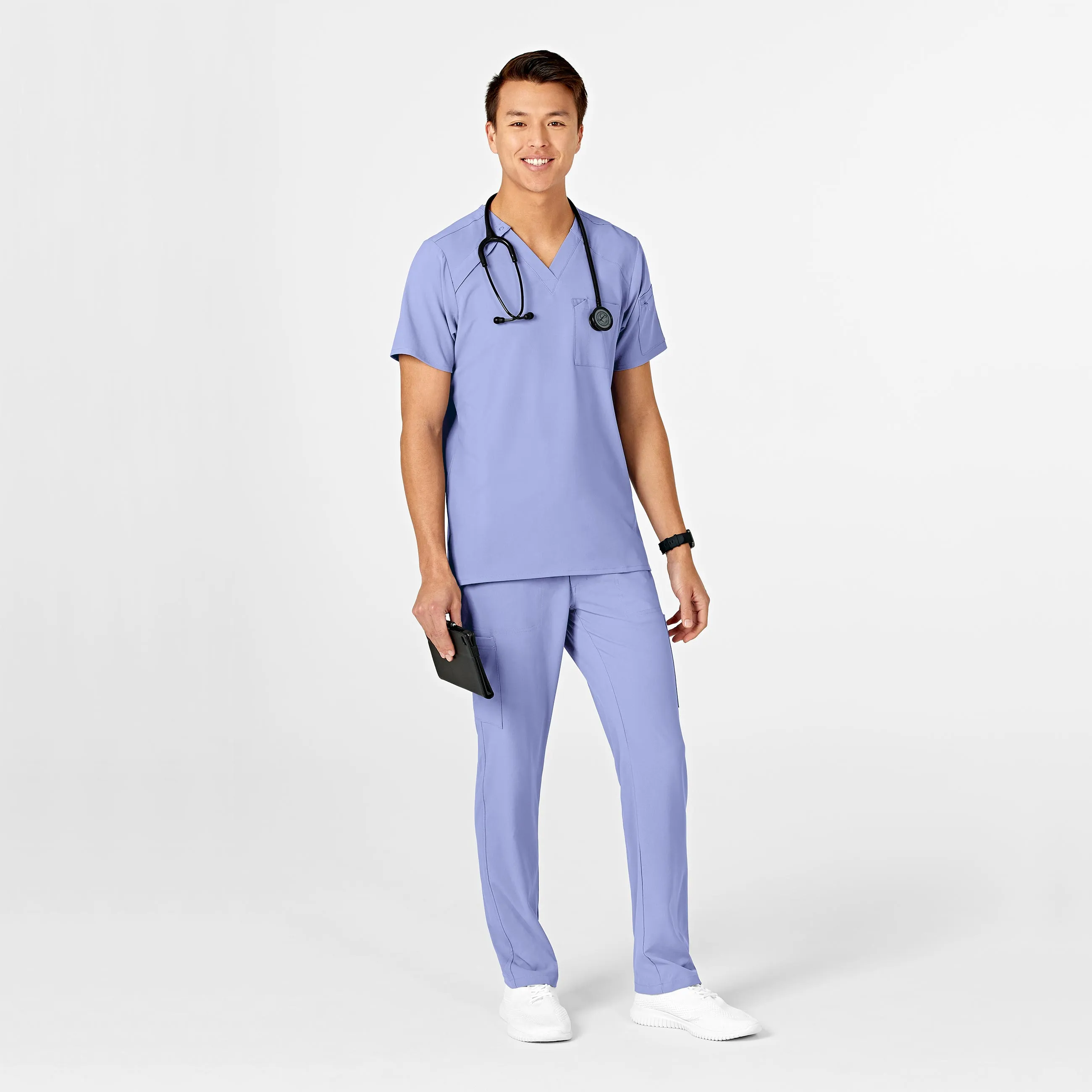 RENEW Mens Straight Slim Scrub Pant - Ceil Blue