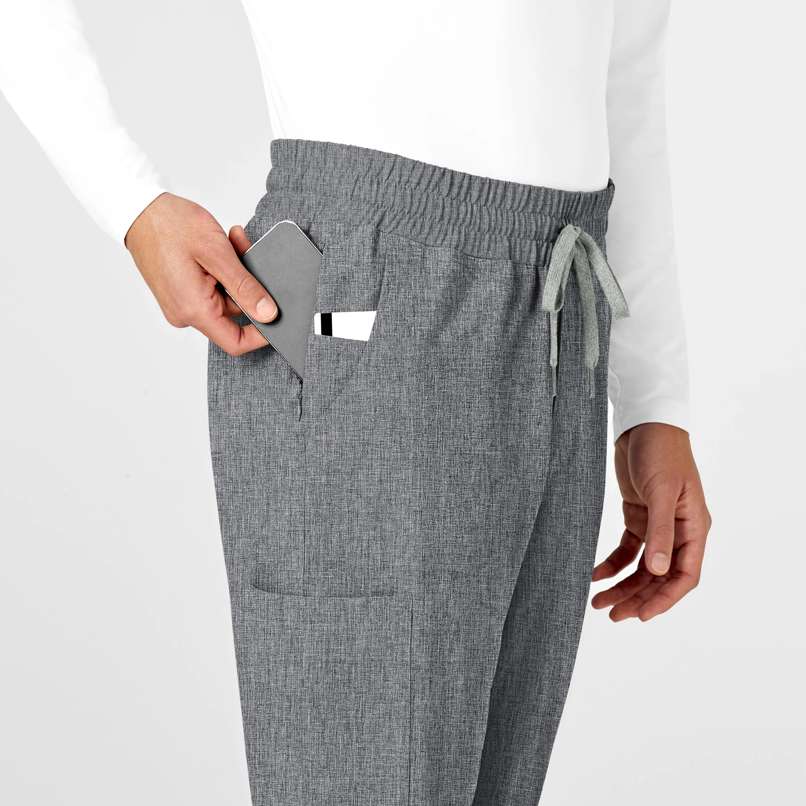 RENEW Mens Straight Slim Scrub Pant - Grey Heather
