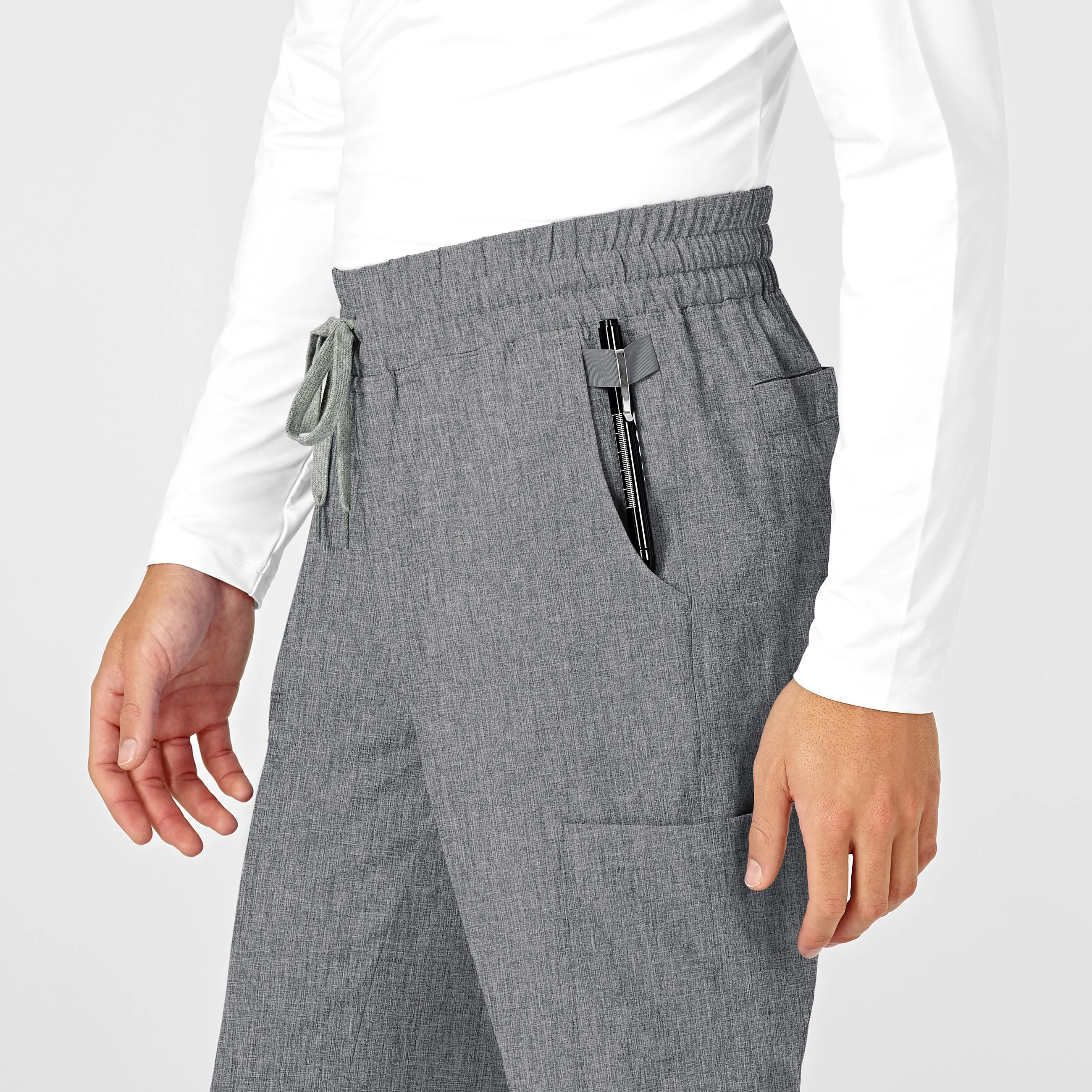 RENEW Mens Straight Slim Scrub Pant - Grey Heather