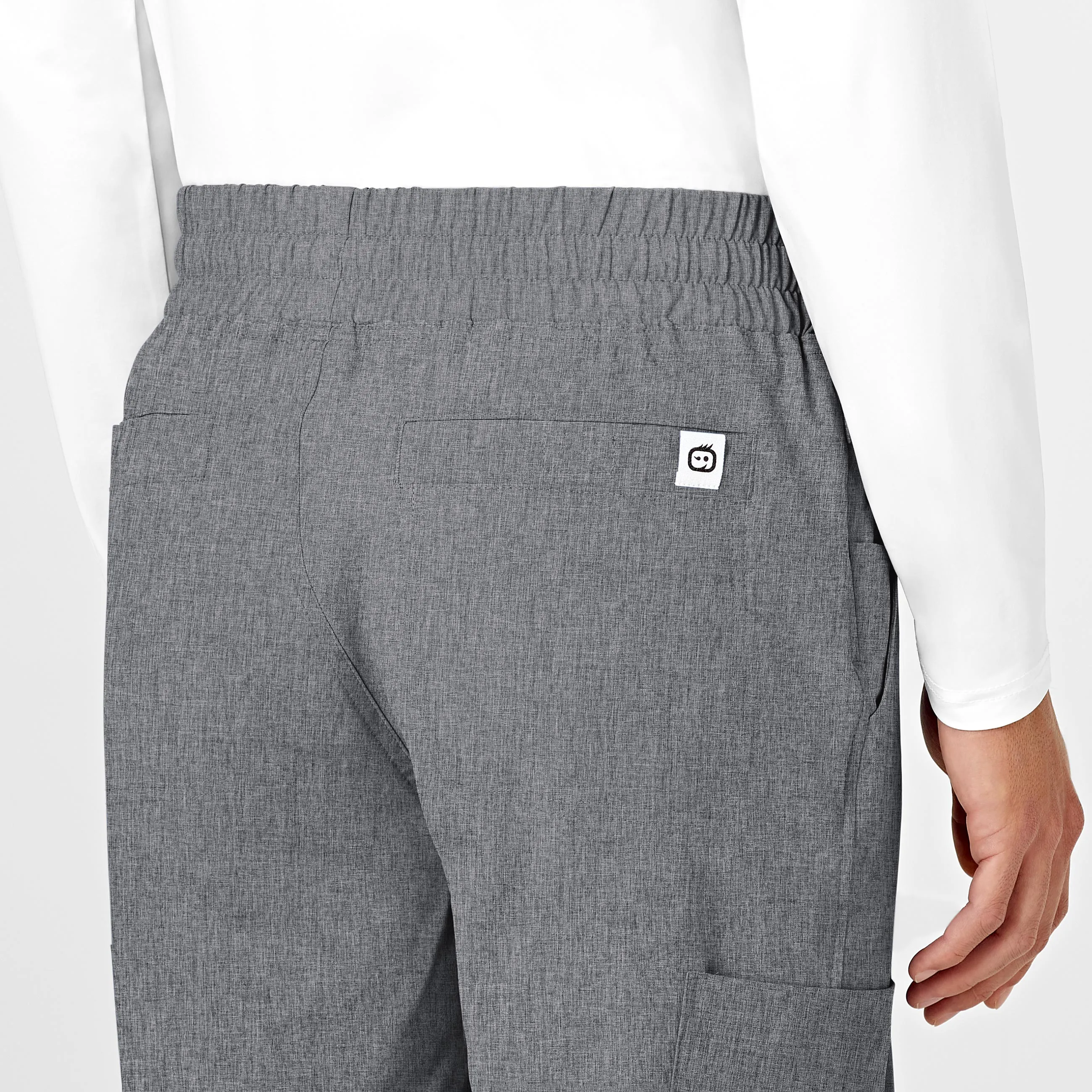 RENEW Mens Straight Slim Scrub Pant - Grey Heather