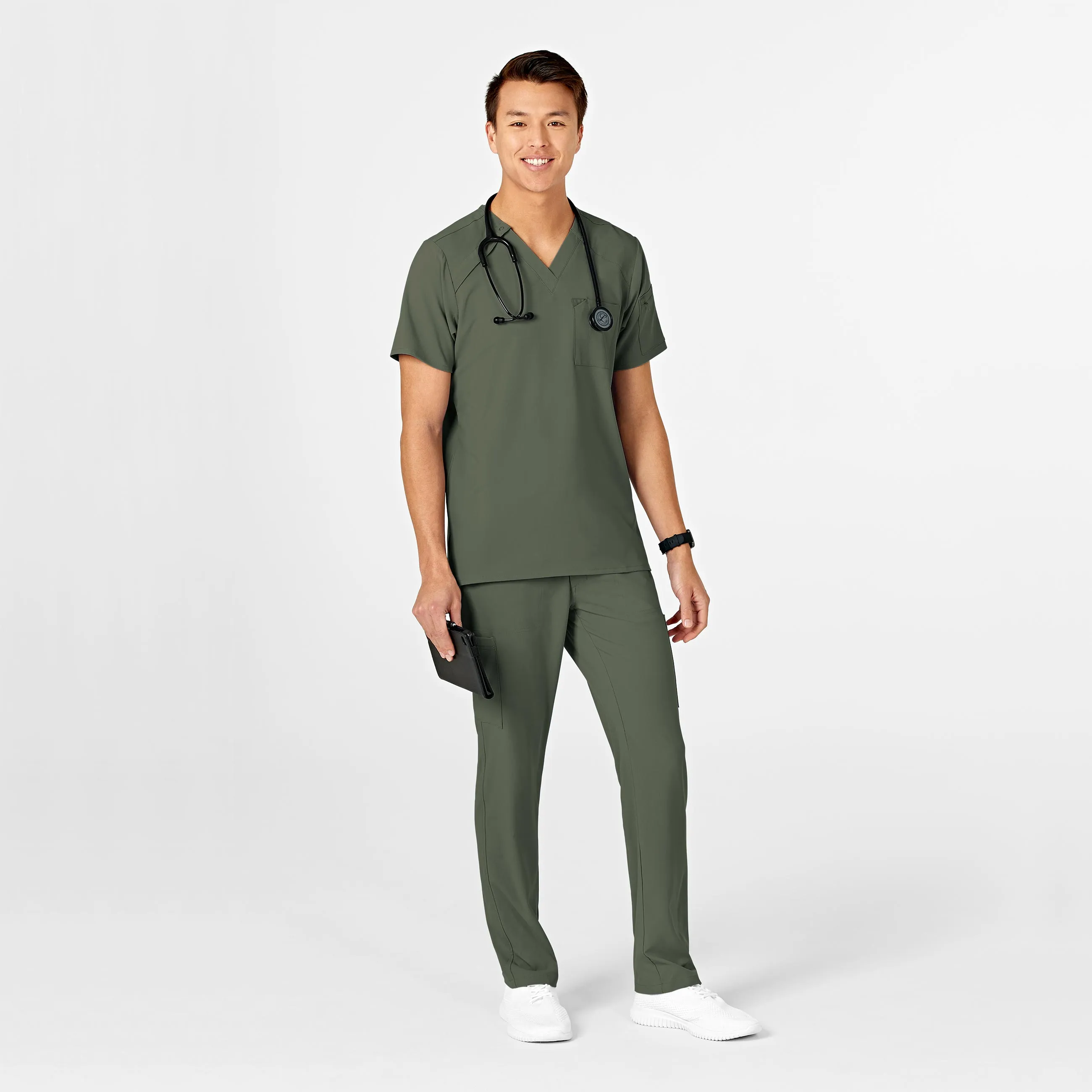 RENEW Mens Straight Slim Scrub Pant - Olive