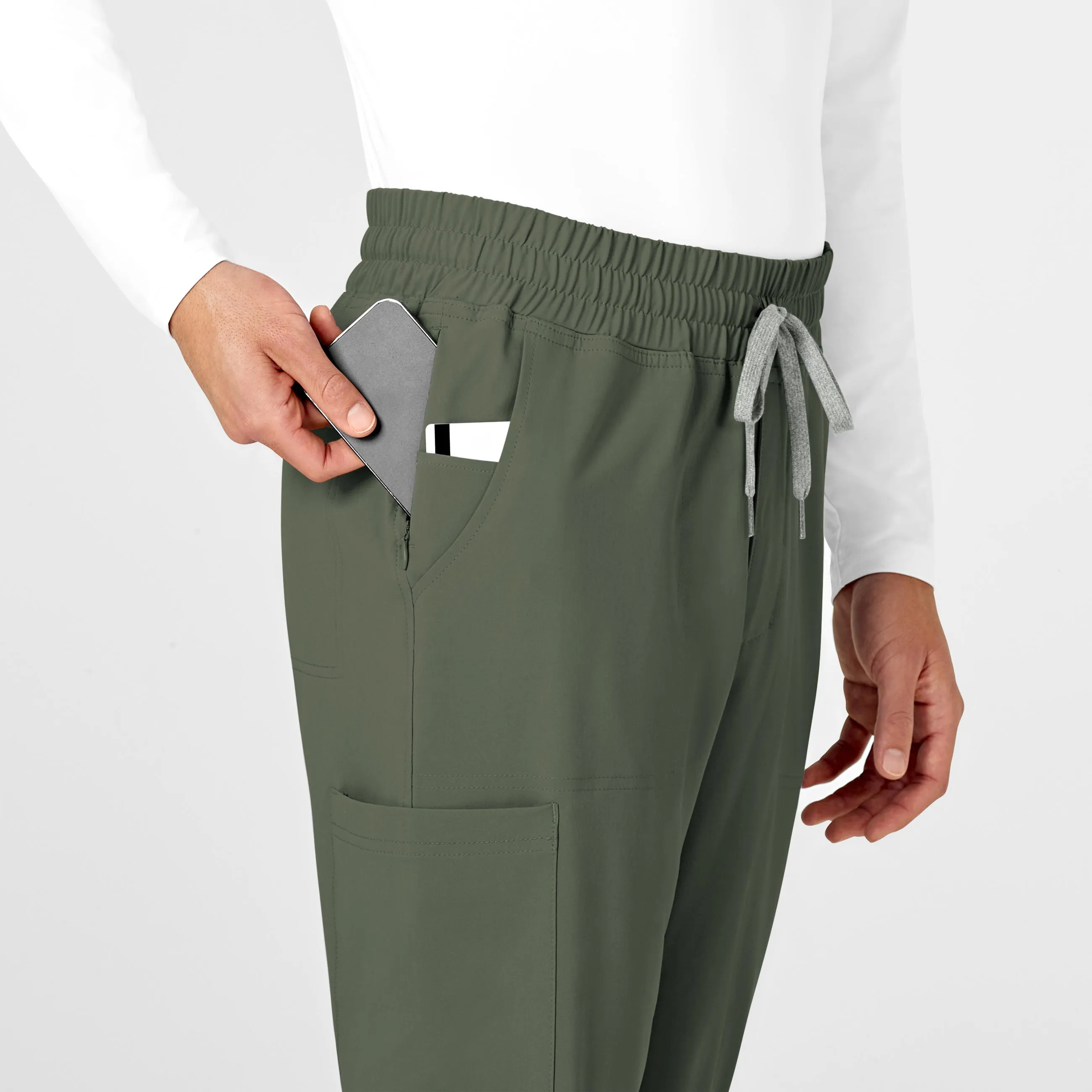 RENEW Mens Straight Slim Scrub Pant - Olive