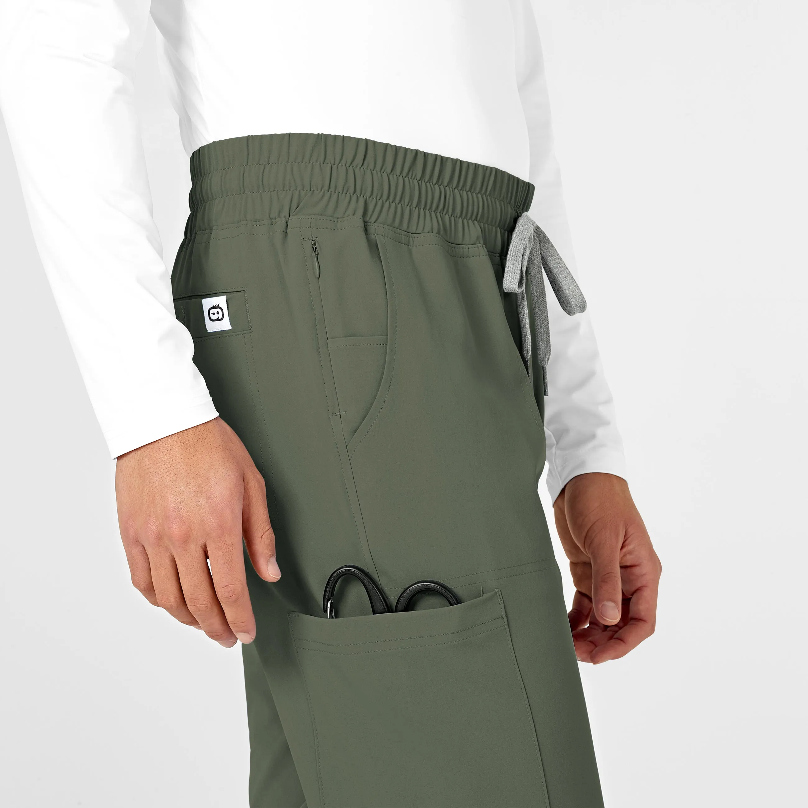 RENEW Mens Straight Slim Scrub Pant - Olive