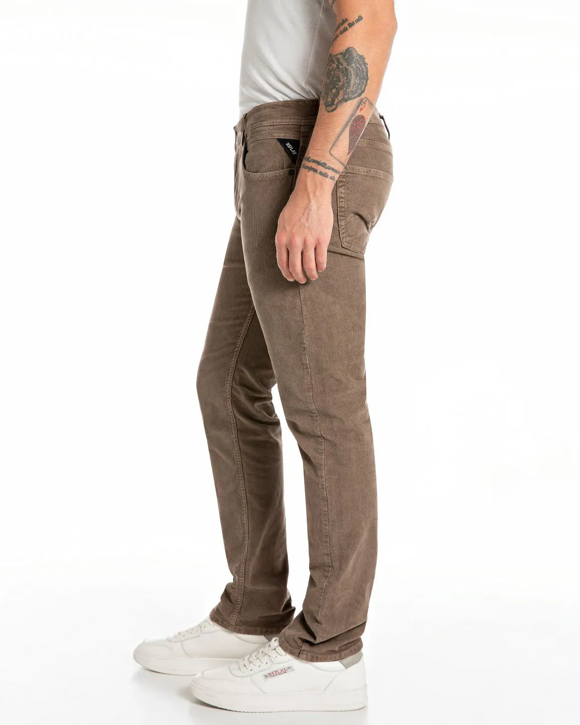 Replay Grover Straight Fit Mens Cords - Biscuit