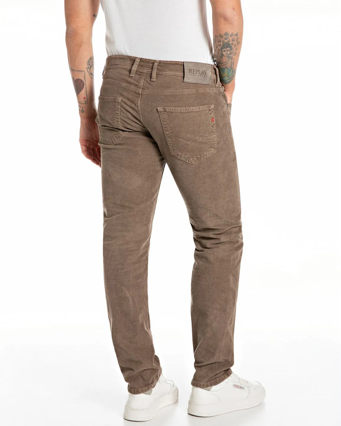 Replay Grover Straight Fit Mens Cords - Biscuit