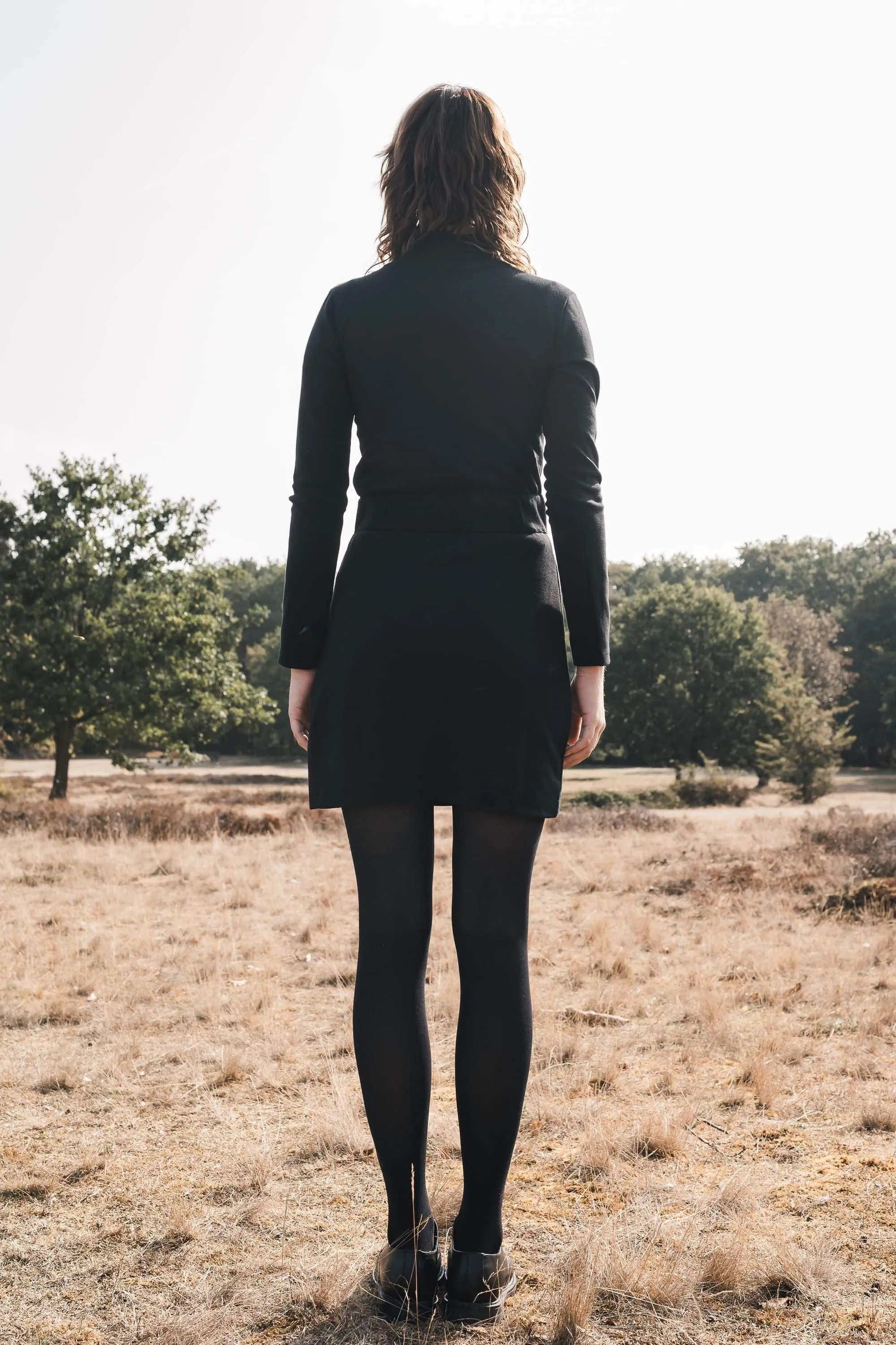 rib dress black