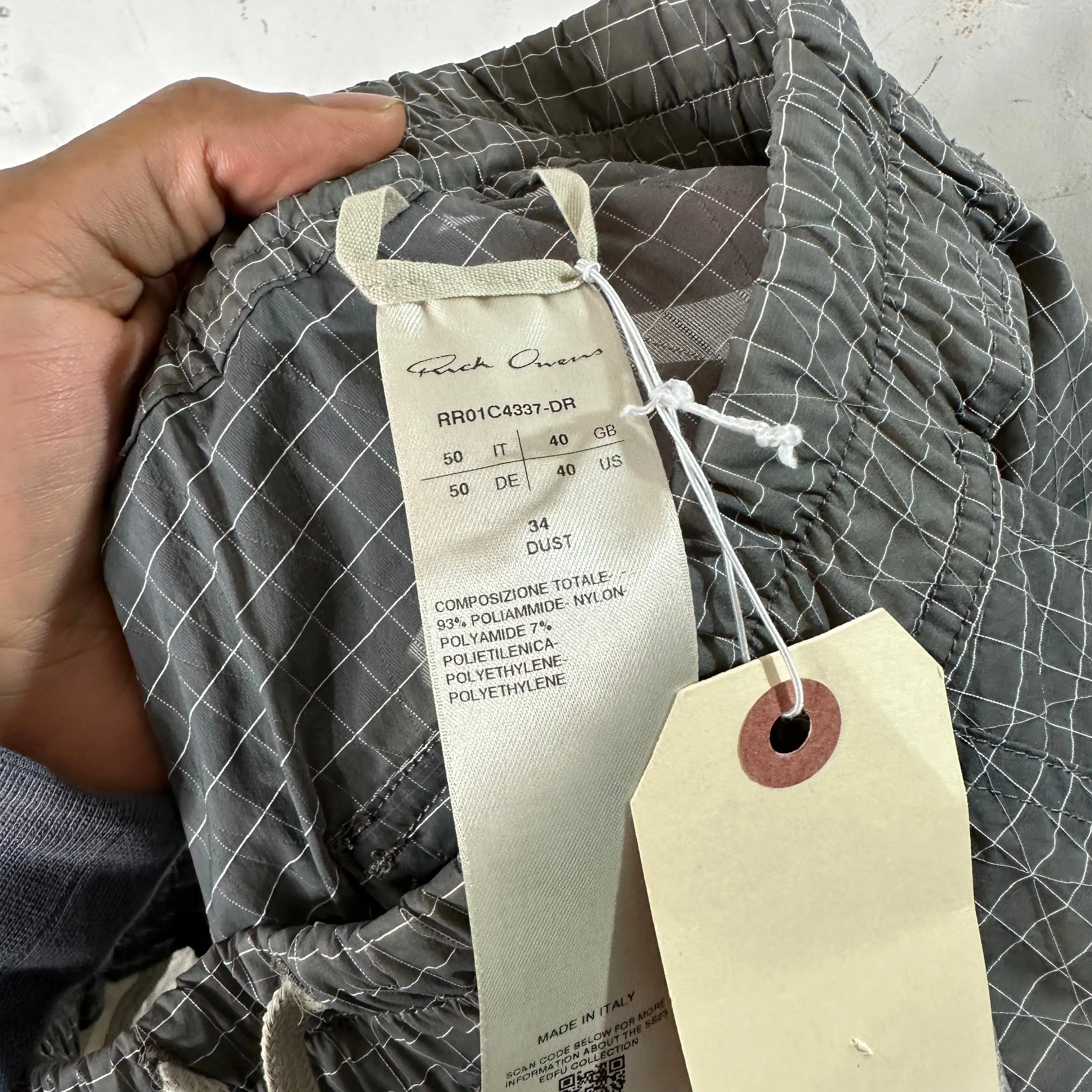 Rick Owens Edfu Grid Cargo Pants