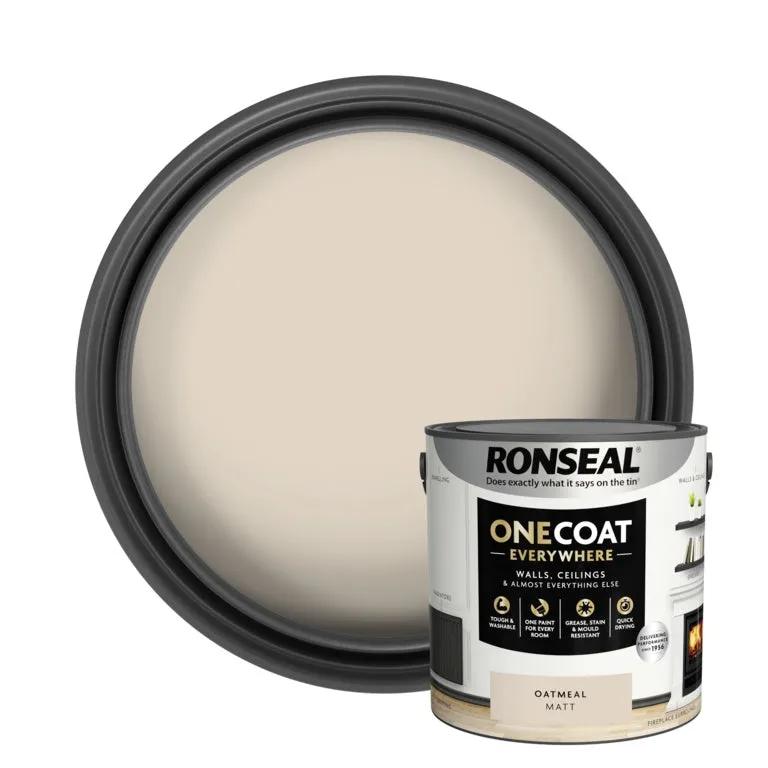 Ronseal One Coat Everywhere Matt Paint 2.5L Oatmeal