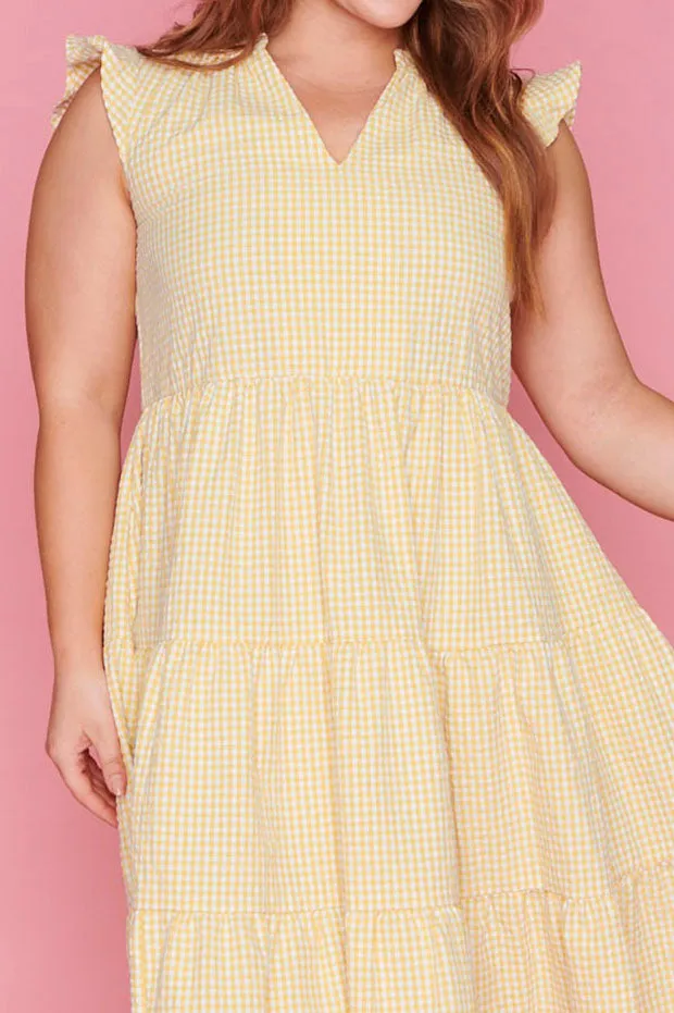 Selina Mustard Gingham Dress