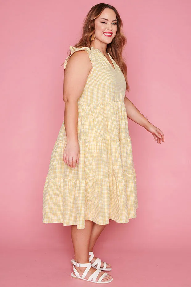 Selina Mustard Gingham Dress
