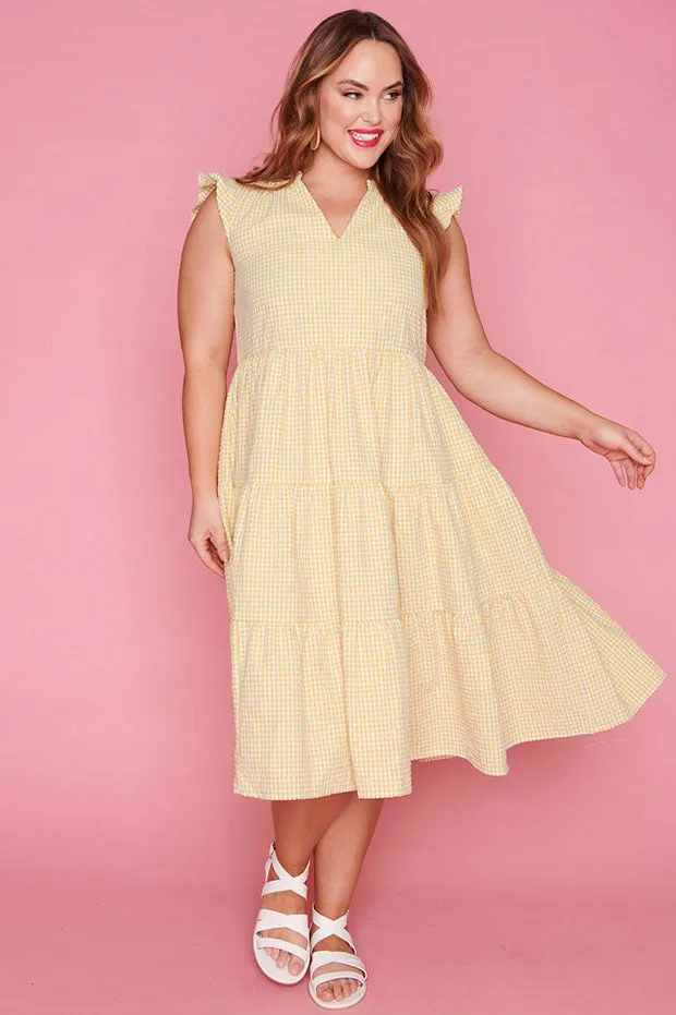 Selina Mustard Gingham Dress