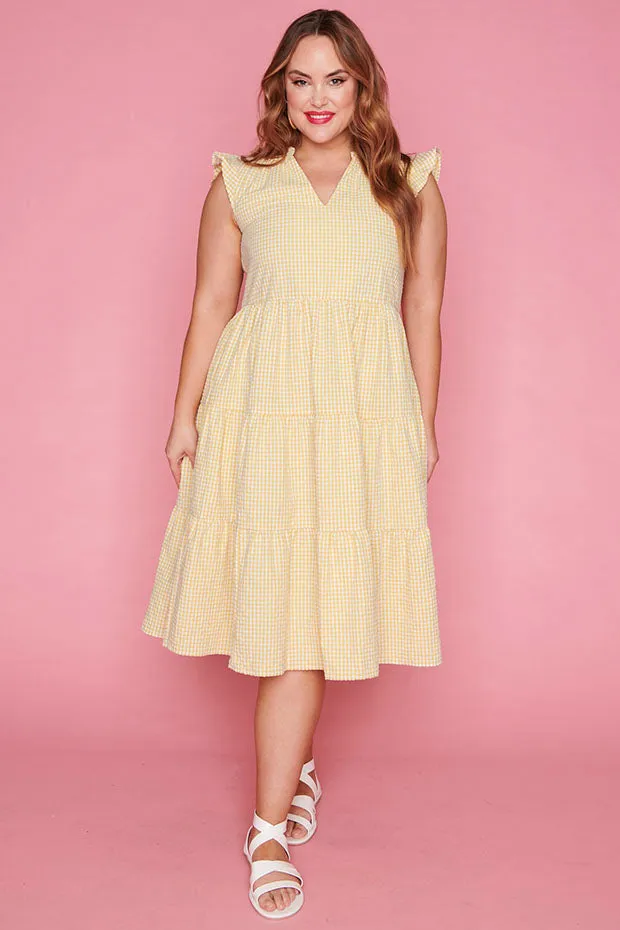 Selina Mustard Gingham Dress