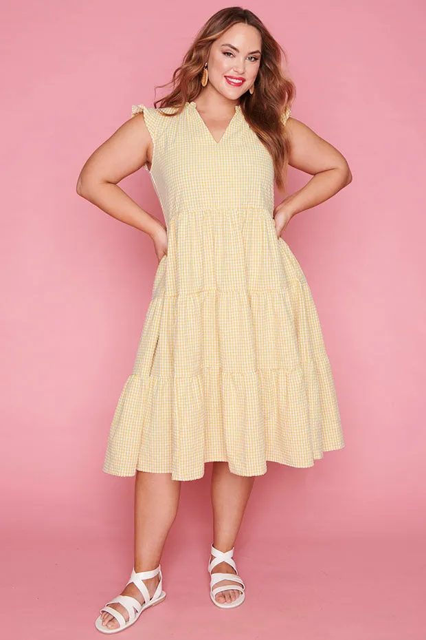 Selina Mustard Gingham Dress