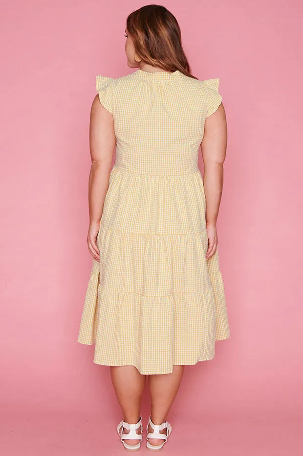 Selina Mustard Gingham Dress