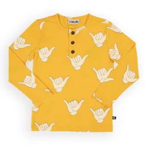 Shaka Henley Long Sleeve Cotton Shirt