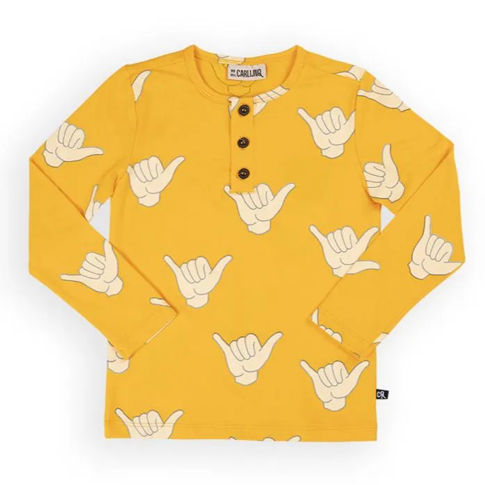 Shaka Henley Long Sleeve Cotton Shirt