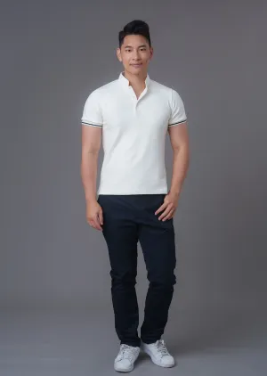 Short Sleeves Tang Polo Shirt (Cream)