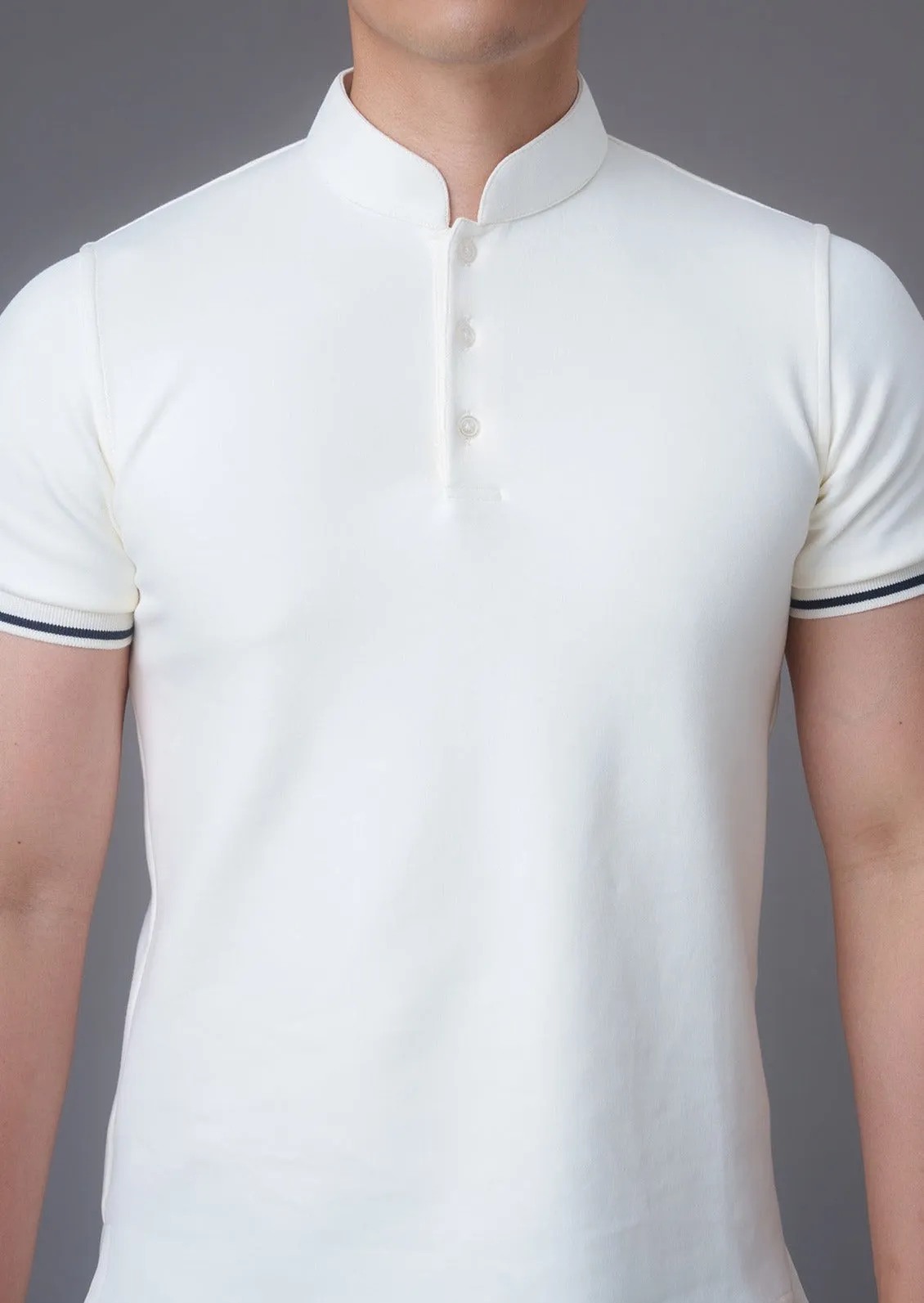 Short Sleeves Tang Polo Shirt (Cream)