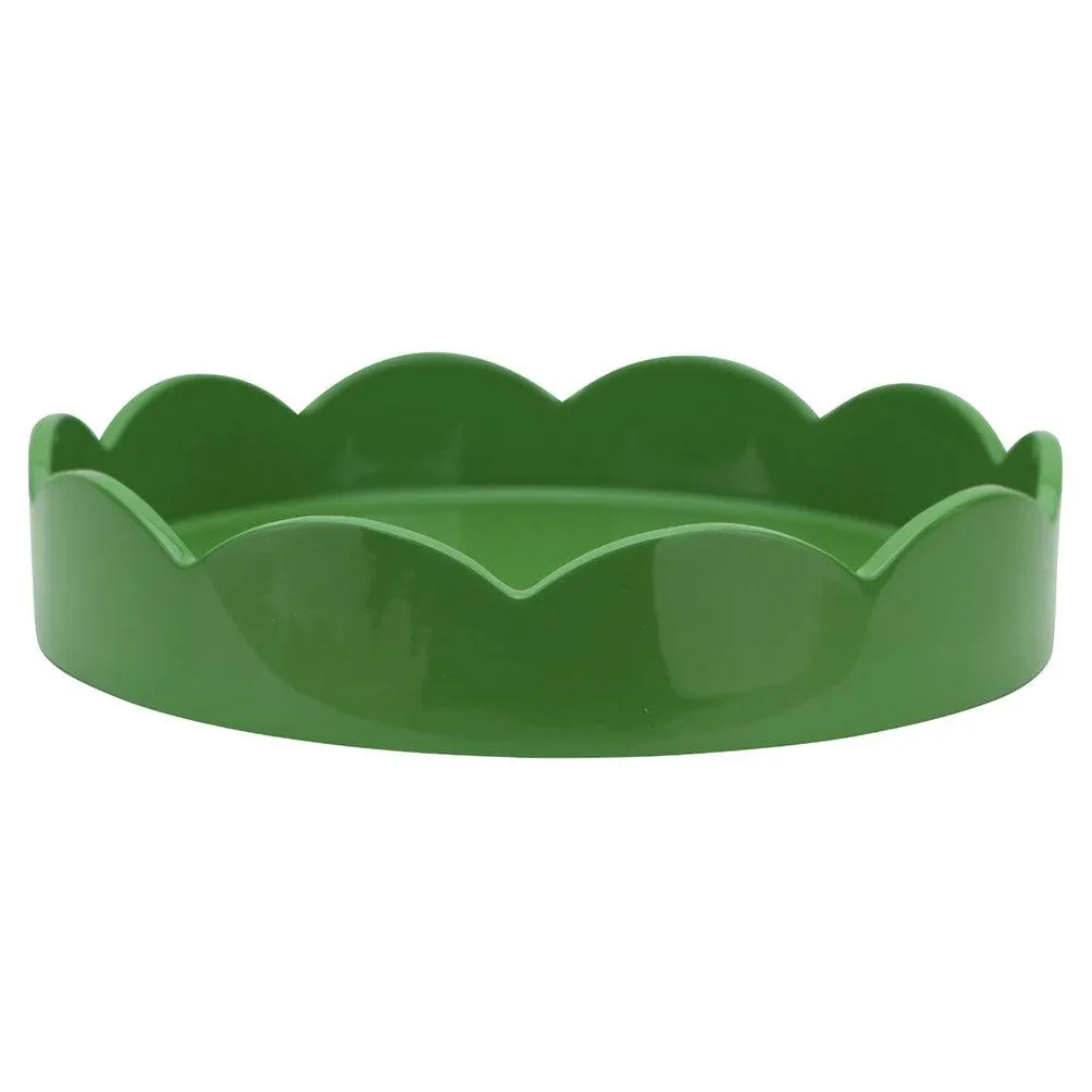 Small Scallop Round Tray | Leaf Green