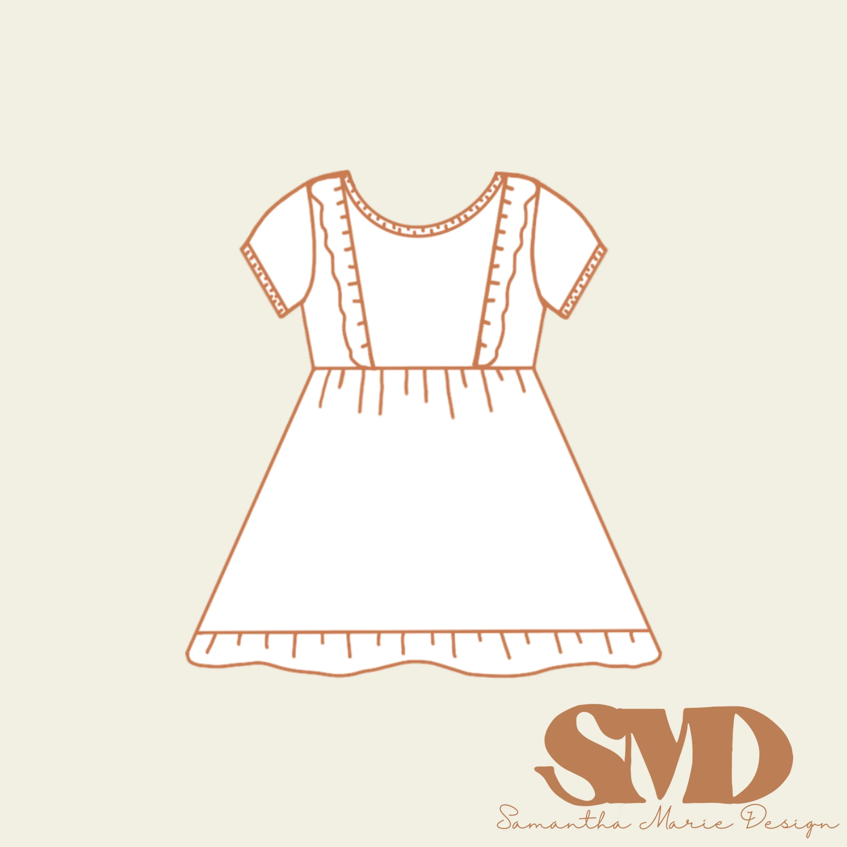 SMD Child Opal Dress and Bubble Romper Pattern Mock-Up
