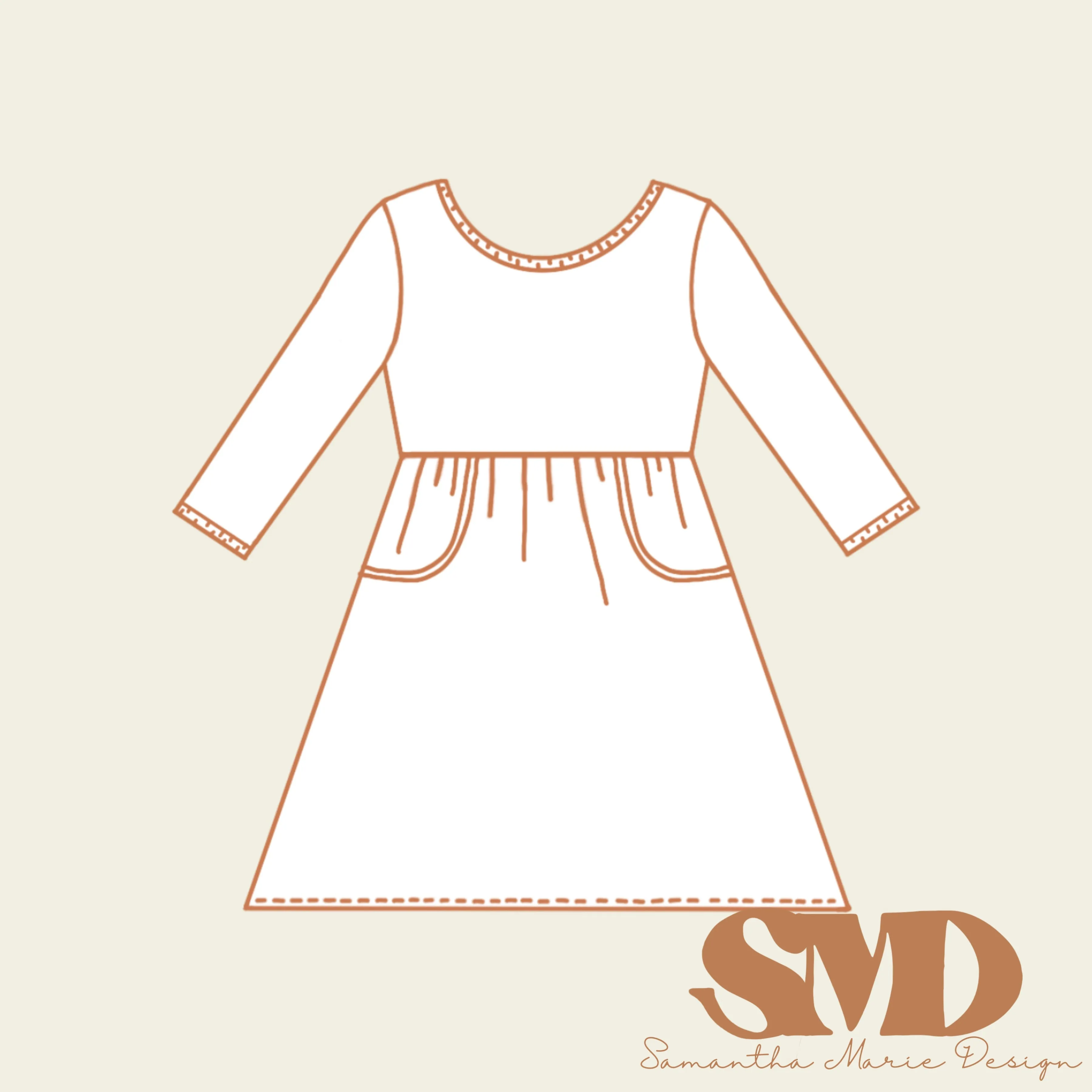 SMD Child Opal Dress and Bubble Romper Pattern Mock-Up