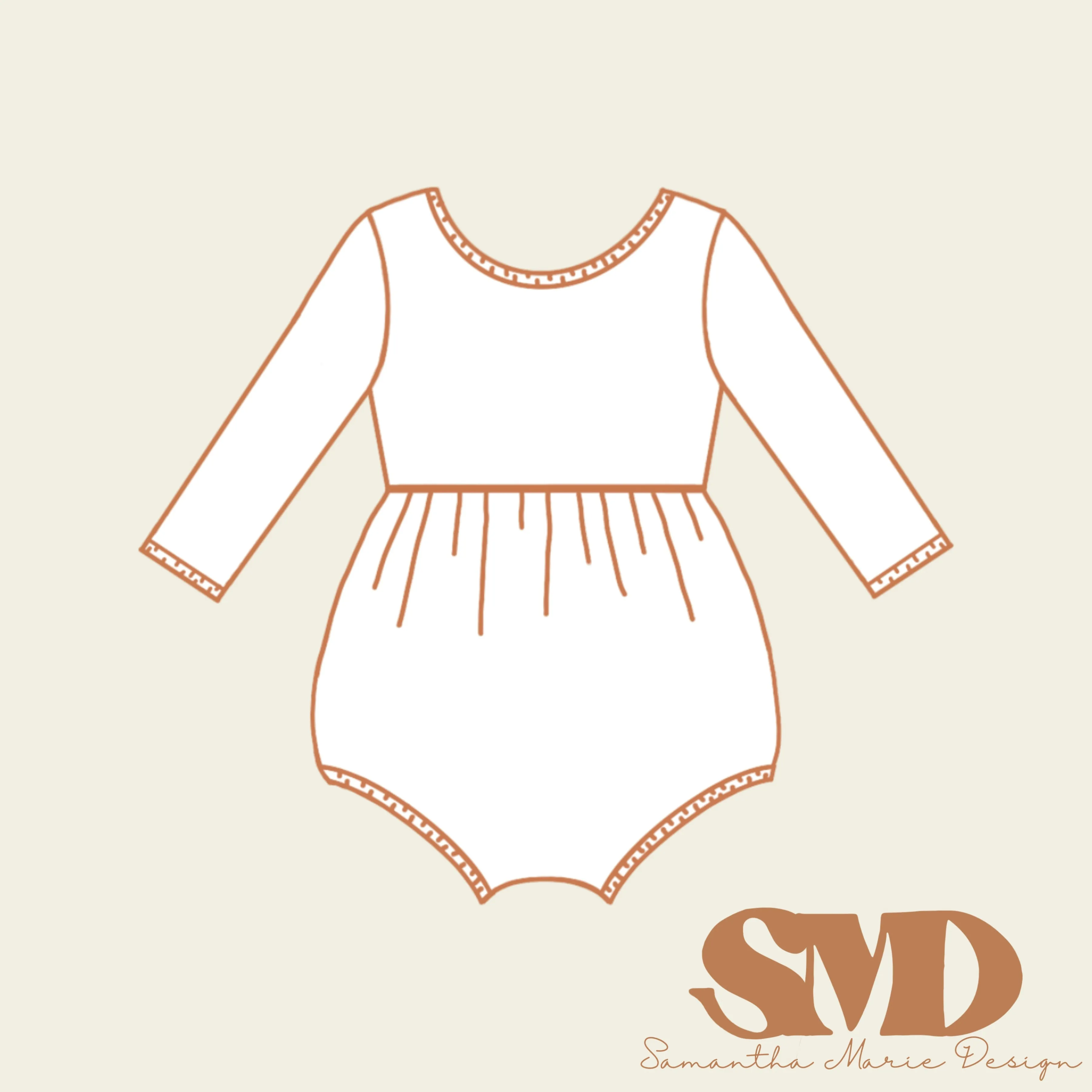 SMD Child Opal Dress and Bubble Romper Pattern Mock-Up