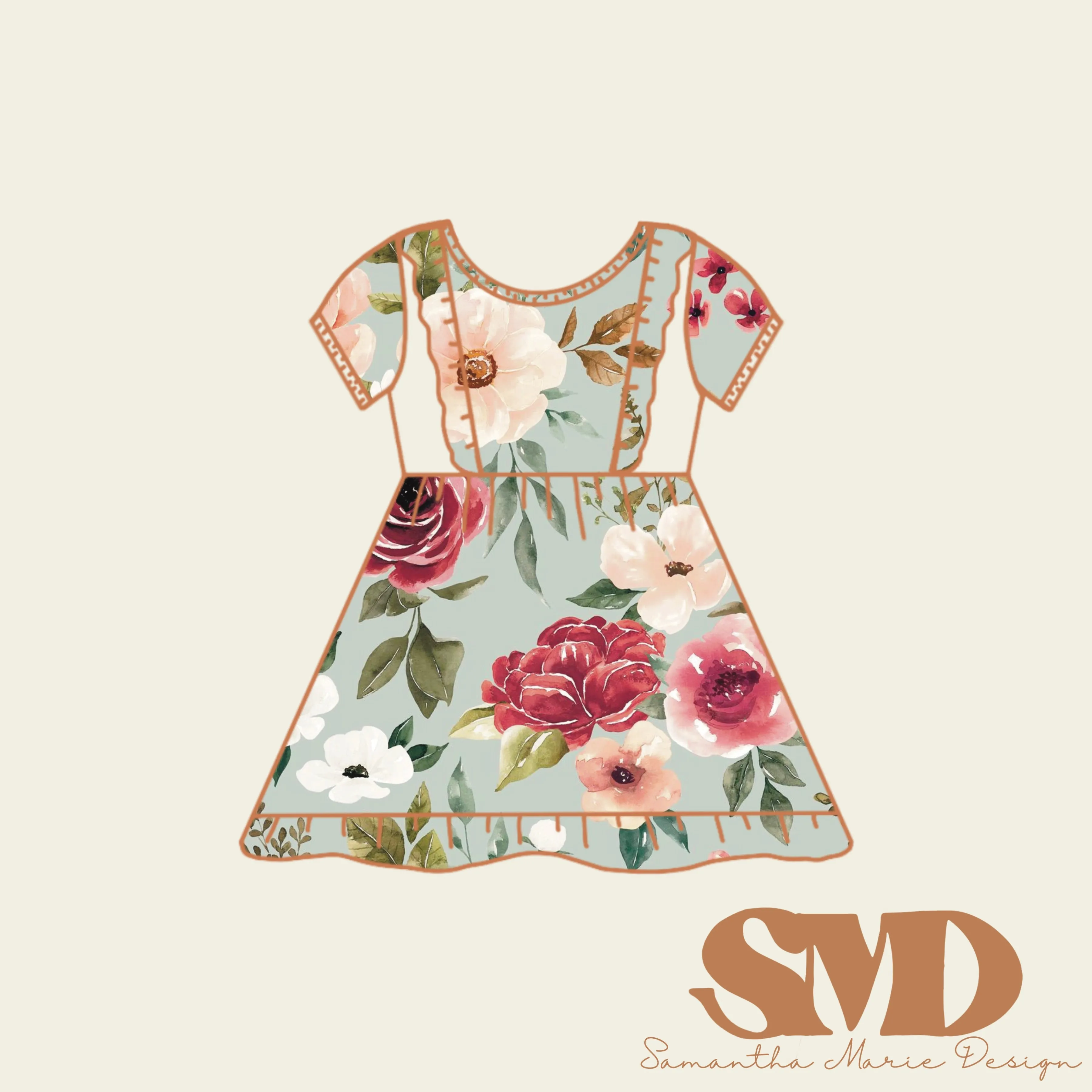 SMD Child Opal Dress and Bubble Romper Pattern Mock-Up