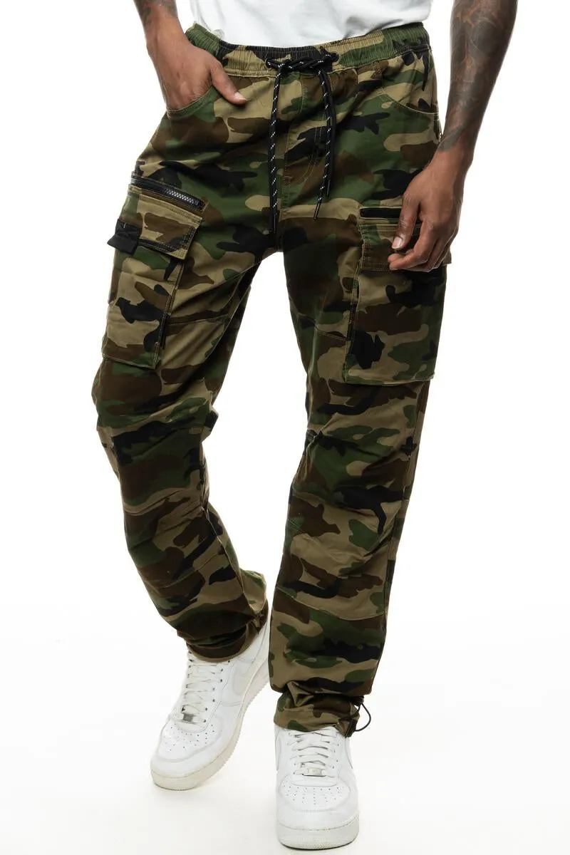 Smoke Rise Men's Utility Cargo Jogger Twill Pants