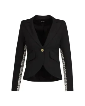 Smythe One Button Graphic Tuxedo Stripe Blazer