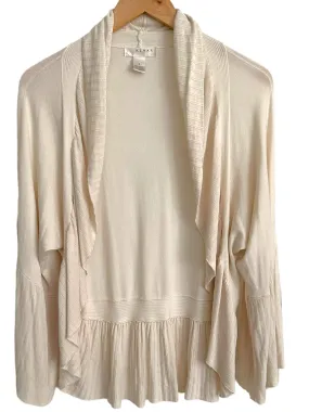 Soft Autumn Fresh Cream Cascading Open Cardigan Sweater