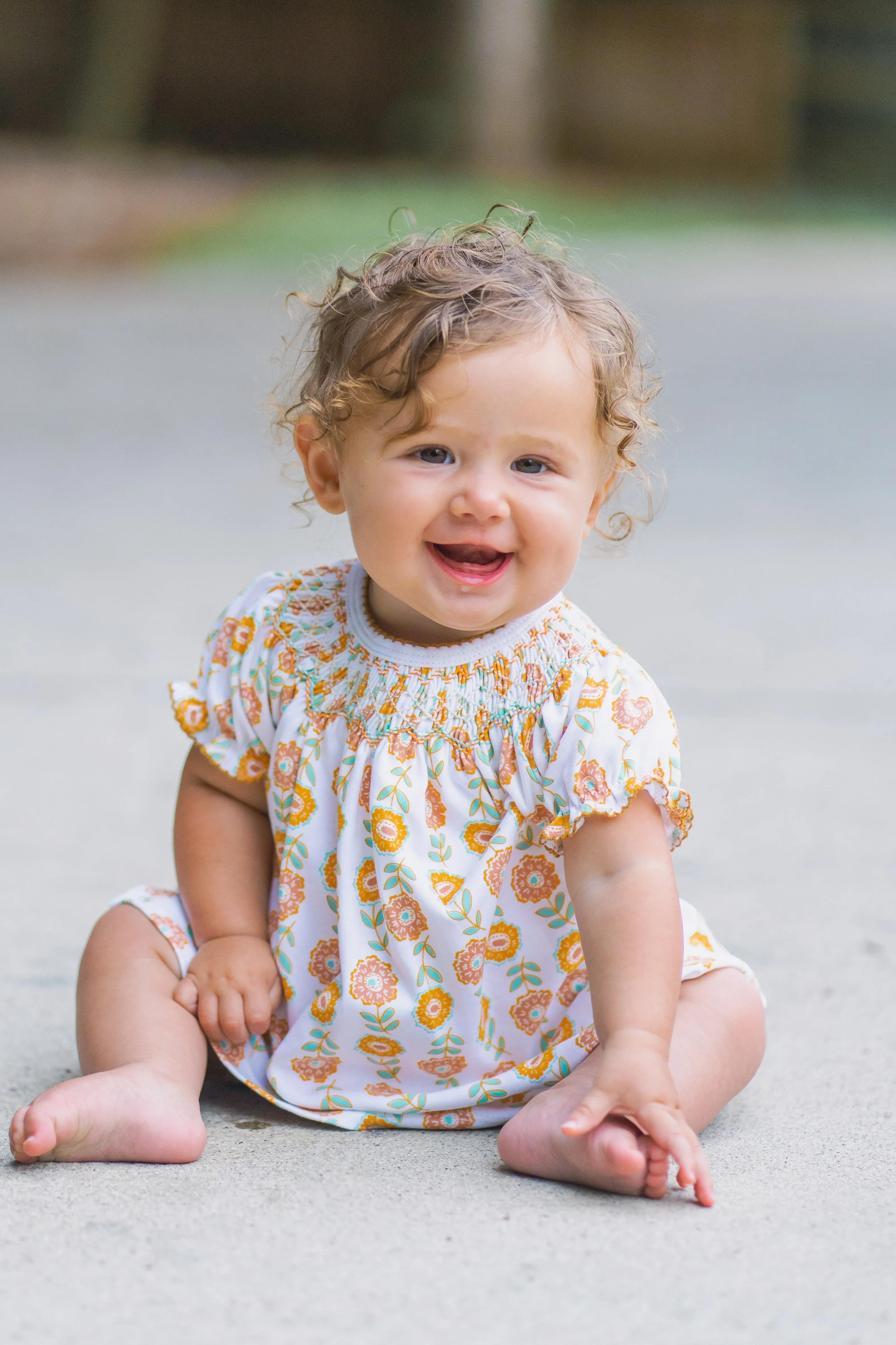 St Remy Hand smocked Girl's Bishop Dress