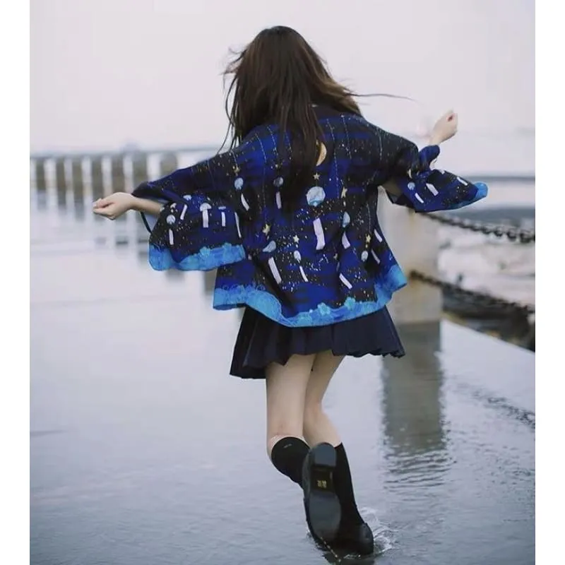 Starry Wind Chime Kimono Cardigan