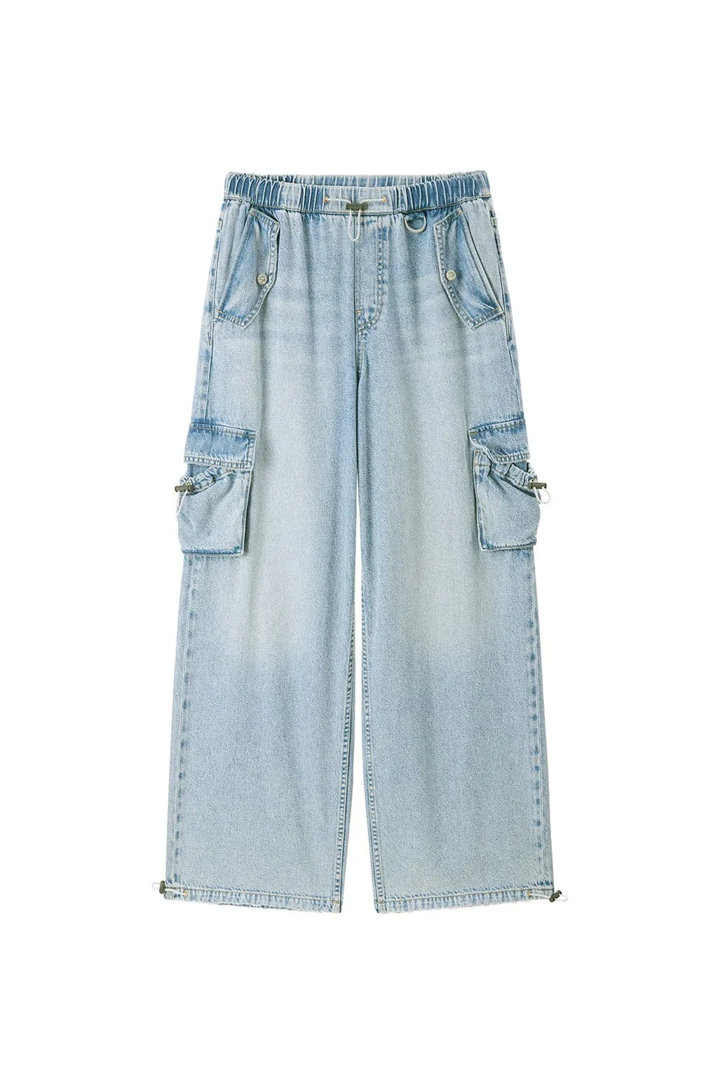 Straight-Leg Jeans With Elastic Waist