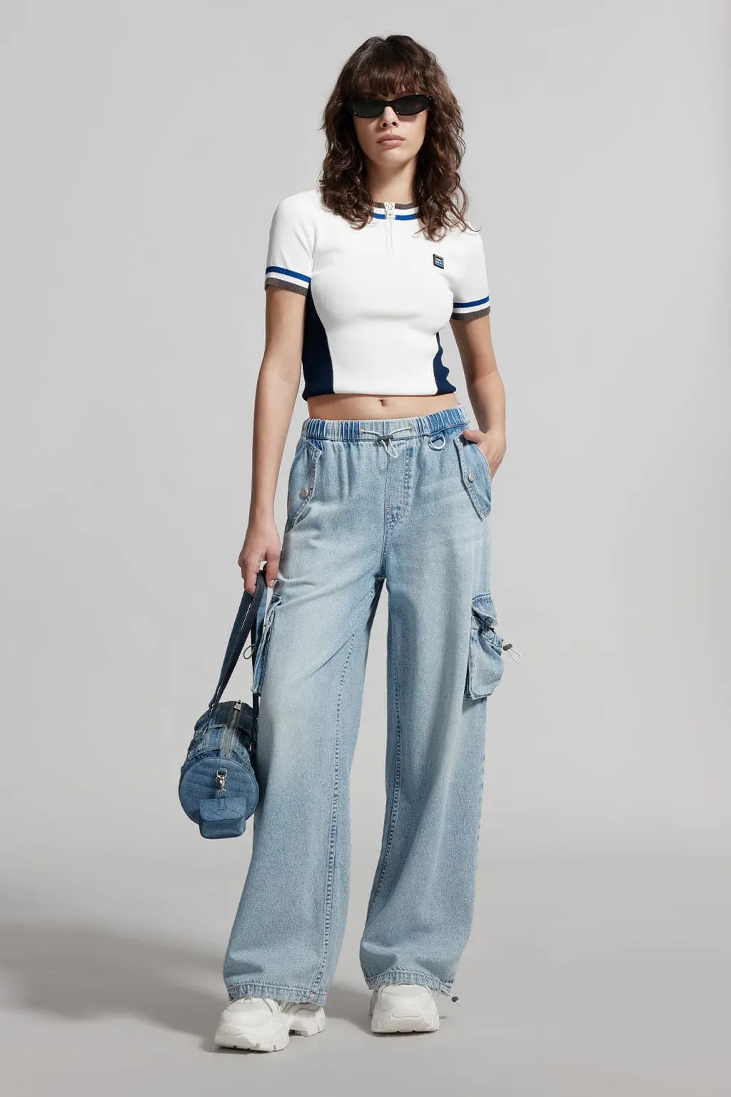 Straight-Leg Jeans With Elastic Waist