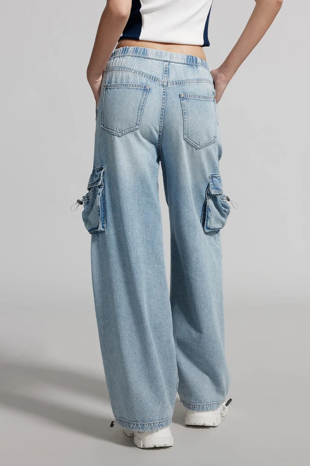 Straight-Leg Jeans With Elastic Waist