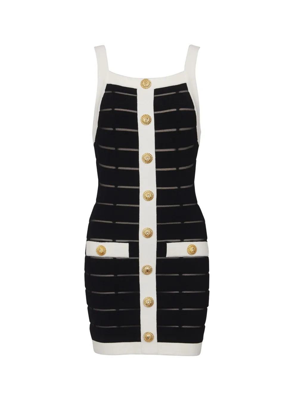 Strapped & Buttoned Short Dress