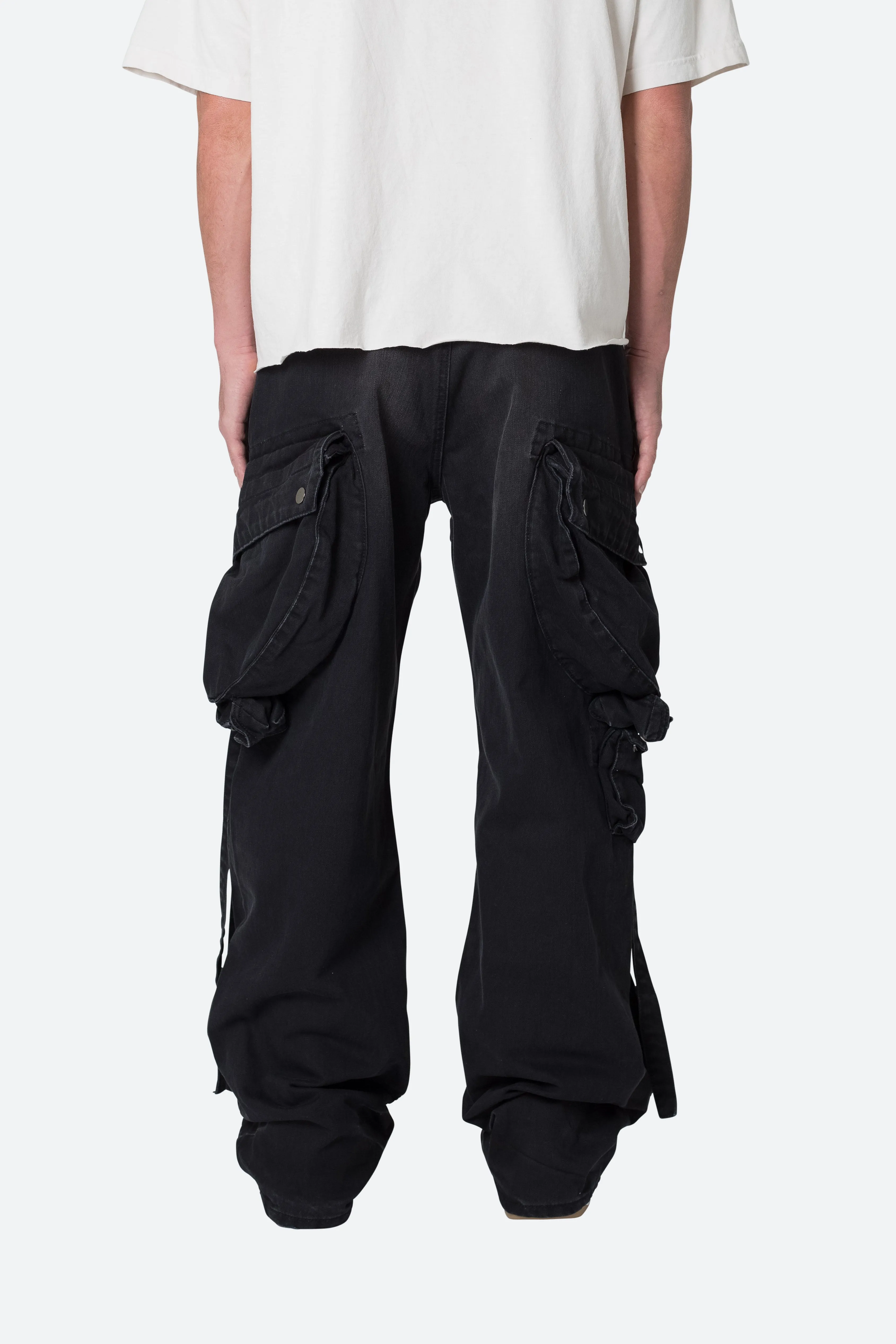 Strapped Multi Cargo Pants - Black