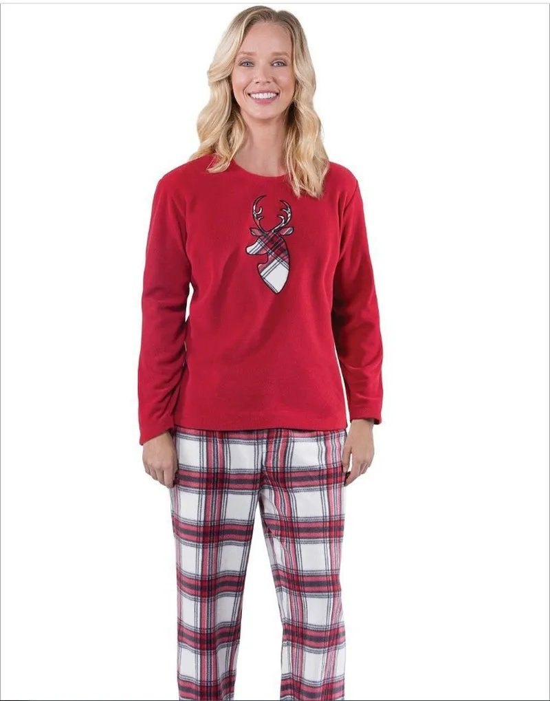 Stripe Plaid Long Sleeve round Neck Trousers Christmas Suit