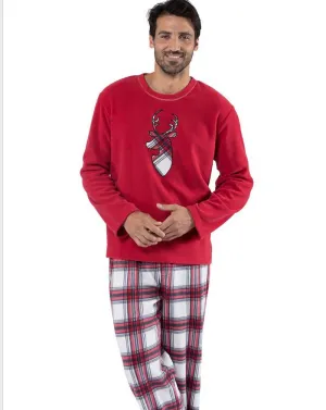 Stripe Plaid Long Sleeve round Neck Trousers Christmas Suit