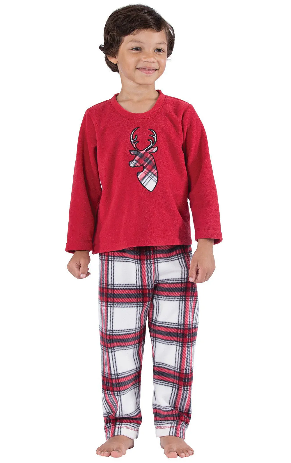 Stripe Plaid Long Sleeve round Neck Trousers Christmas Suit