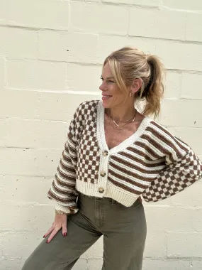 Stripped And Checkered Cardigan
