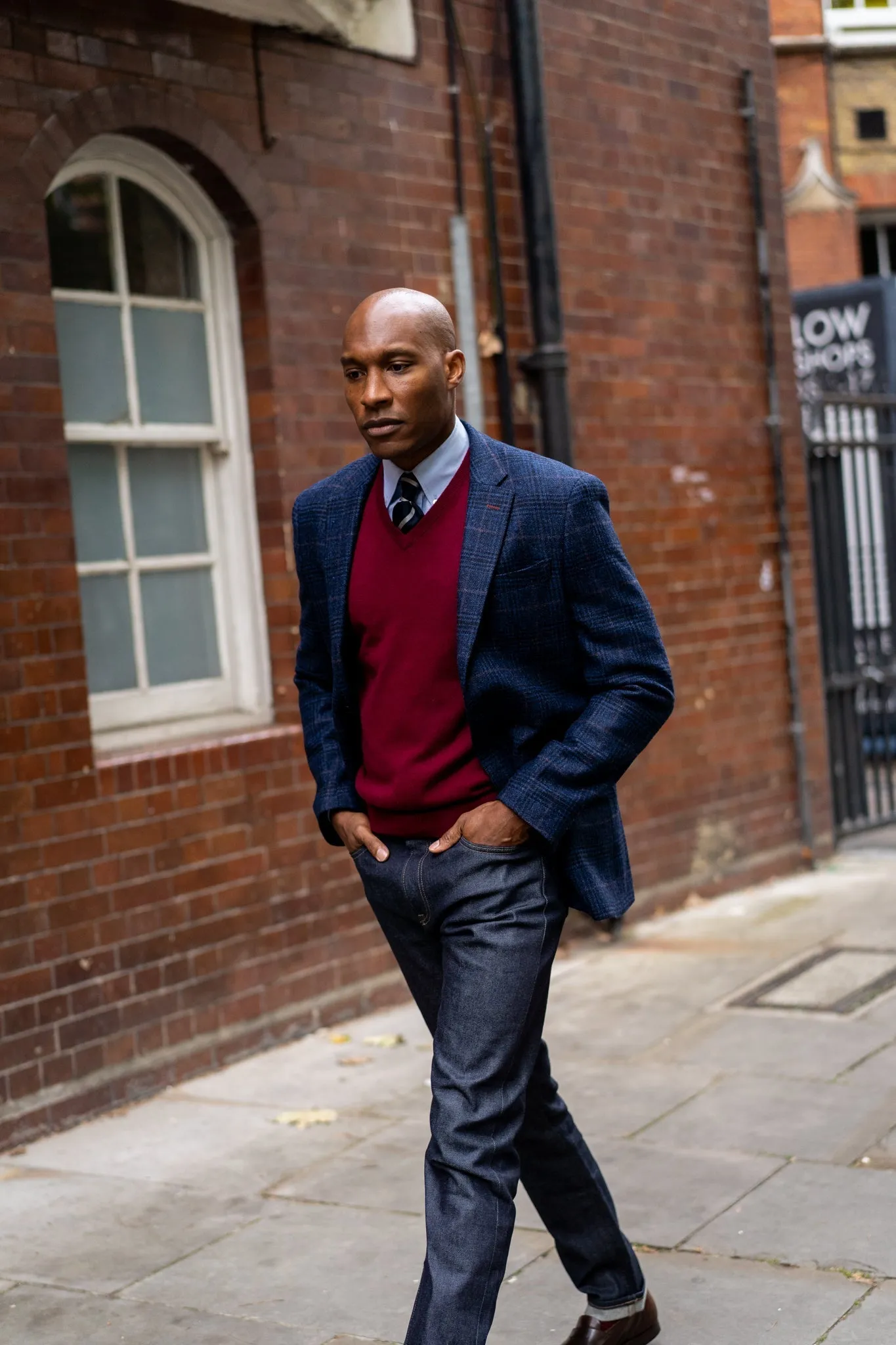 Surrey Tweed Lined Blazer In Navy Check - Regular Fit