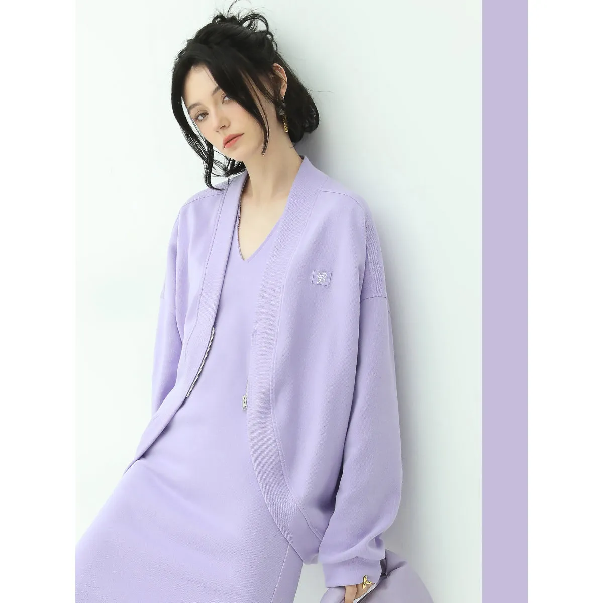 Sweet Relaxed Fit Lavender Cardigan