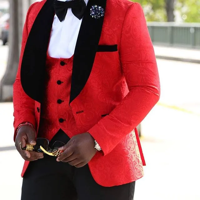 SZMANLIZI Mens Wedding Suits Italian Design Custom Made Black Smoking Tuxedo Jacket 3 Piece Groom Terno Suits For Men